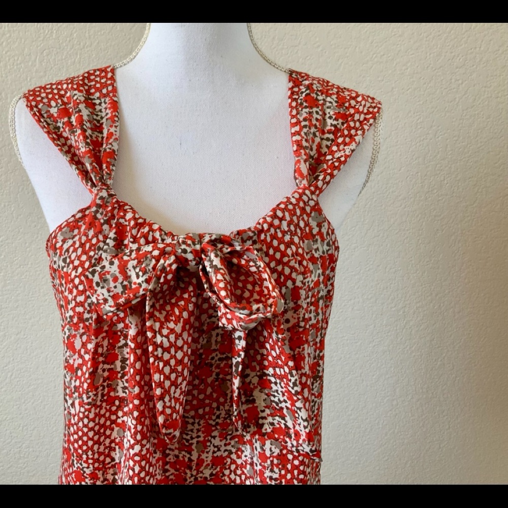 Banana Republic Red Abstract Print Sleeveless Top